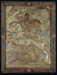 Icona di San Giorgio che uccide un drago a tre teste, 1713